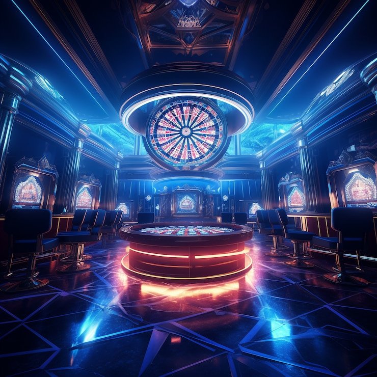 Multi-dealer casino studio overview with varied table layouts